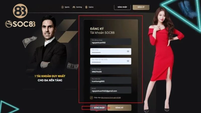 Đăng ký Soc88 nhanh chóng, dễ dàng