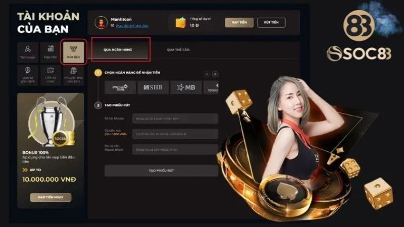 Hướng dẫn các bước rút thưởng về tài khoản ngân hàng an toàn